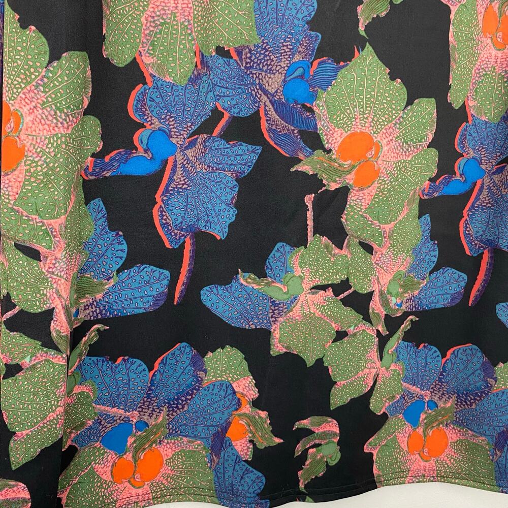 Lost Ink Tropical Floral Paperbag Waist  Midi Pencil Skirt Size 1X Plus - Picture 3 of 7